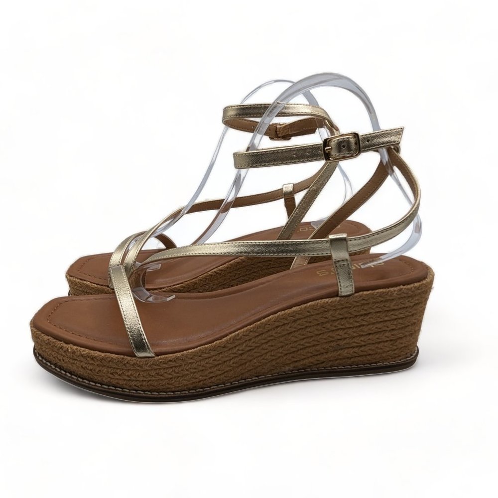 Chicos $139 Carlina Champagne Gold Sandals~10 M~NIB Platform - Picture 2 of 11